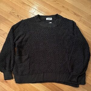 Zenana Black Textured Knit Sweater